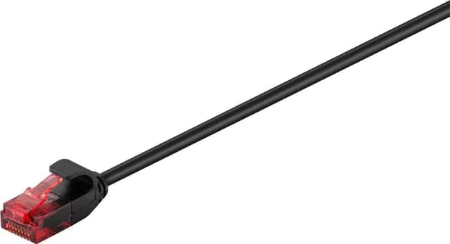 Goobay CAT 6 smal patchkabel svart kopparledare 1 m