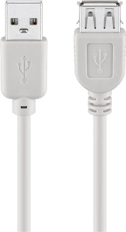 USB-A-förlängningskabel, 1,8 m, grå