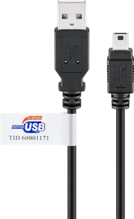 Goobay USB AB 300 HiSpeedCert 2.0 3m USB-kabel USB A USB B Grå