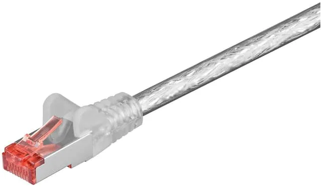 Patchkabel CAT 6, S/FTP (PiMF), transparent, 0,25 m