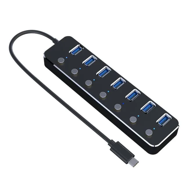 Nördic 7-port hubb USB-C 3.0 5Gbps med