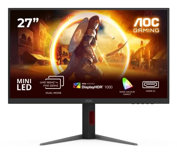AOC U27G4XM 27 tum 4K-skärm, 3840x2160, FHD@320Hz, UHD@160Hz, HDR1000, 3.2-hubb