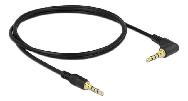 DeLOCK Stereo jack cable 3.5 mm 4 pin male > male angled