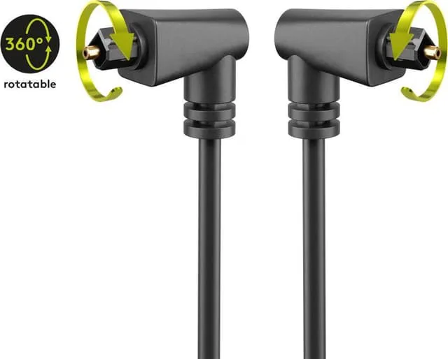 Goobay TOSLINK-kabel 2-faldigt vinklad och roterbar 90° TOSLINK-plugg > 90° TOSLINK-plugg