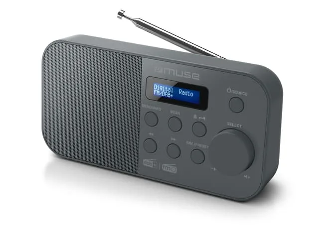 Muse M-109 DB bärbar DAB+/FM-radio med väckarfunktion, svart