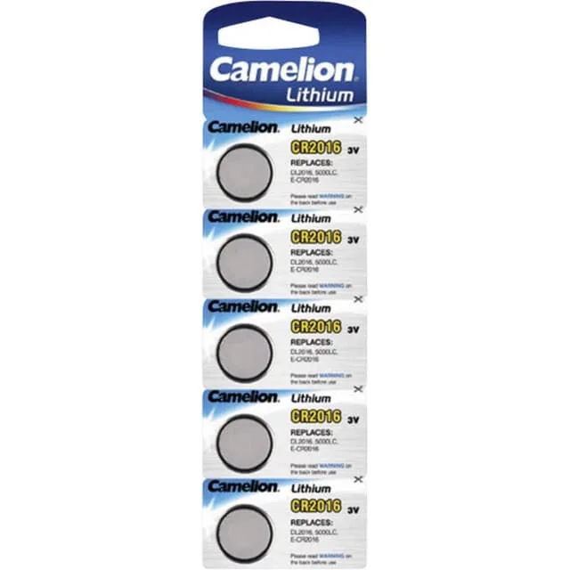 Camelion knappcellsbatteri CR2016, 5-pack