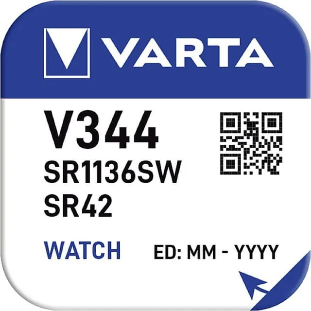 Varta Knappcell 344 1.55 V 1 st 105 mAh Silveroxid
