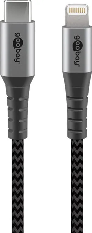 Lightning-USB-Ctextilkabel med metallkontakter, 1 m