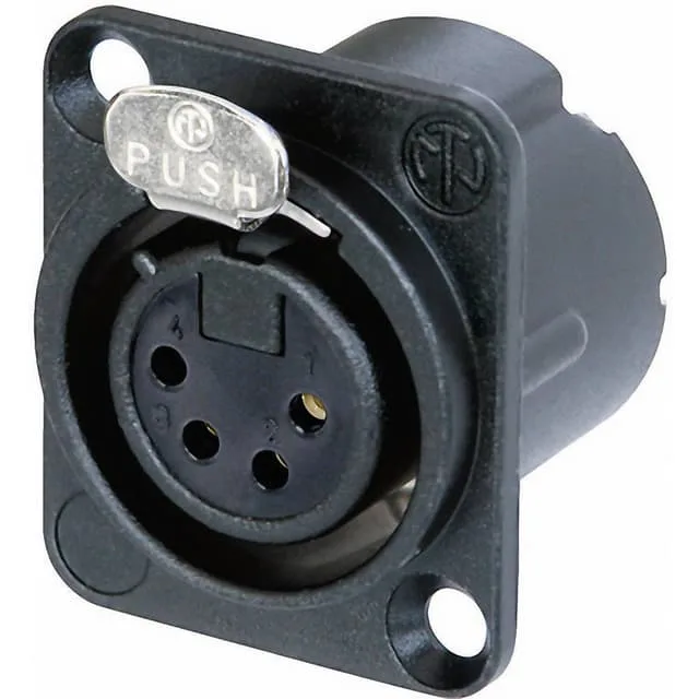 Neutrik NC4FD-LX-B XLR-kontakter Flänsanslutning rak