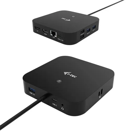 i-Tec - Dockningsstation - USB-C 3.1 / Thunderbolt 3 - HDMI, DP++ - 1GbE - 100 Watt