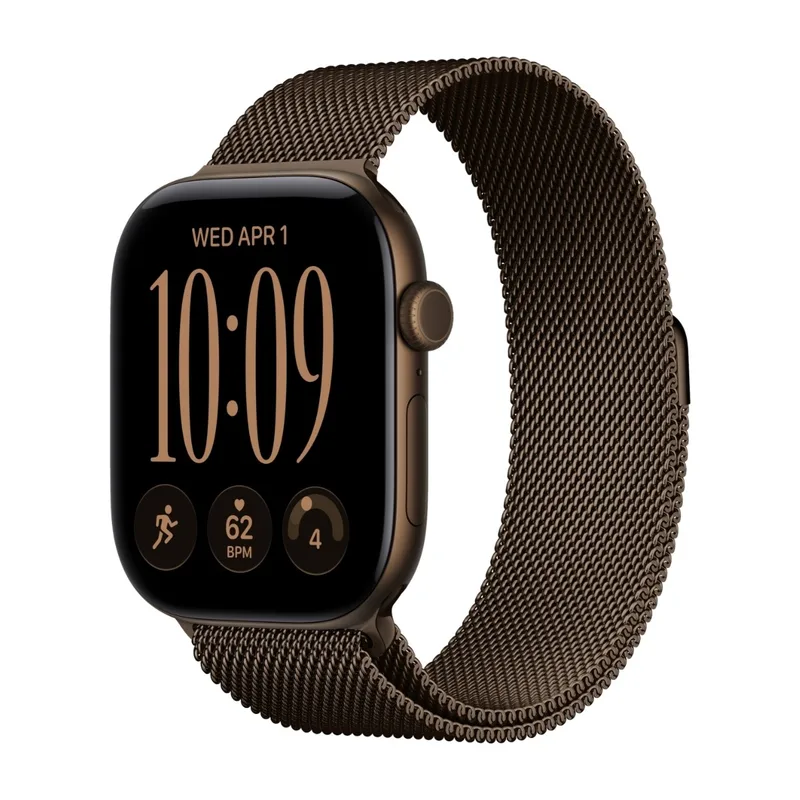 Apple Watch Series 12 GPS 46 mm mörk brons aluminium, mörk brons Milanesisk loop