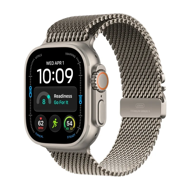 Apple Watch Ultra 4 GPS + Cellular 49 mm naturligt titan, naturligt titan Milanesisk loop