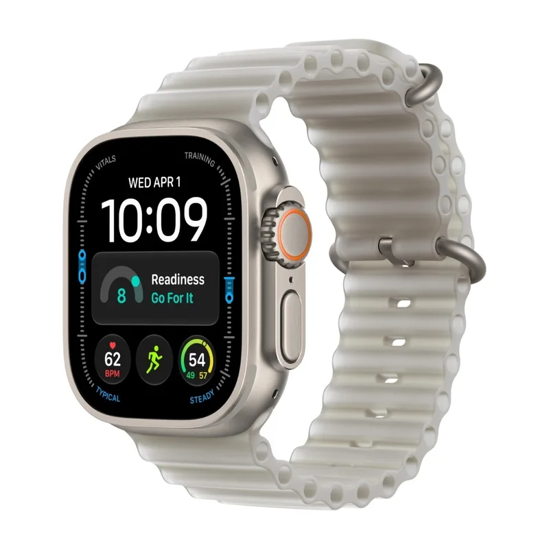 Apple Watch Ultra 4 GPS + Cellular 49mm Natural Titanium Case with Translucent Grey Ocean Band
