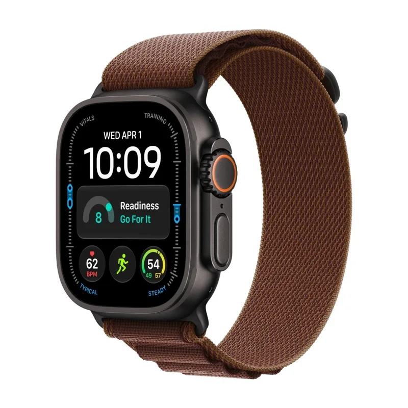 Apple Watch Ultra 4 GPS + Cellular 49 mm svart titan, bourgogne Bergsloop