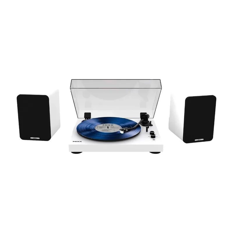 Mixx Analog System 5 skivspelare med högtalare, vit
