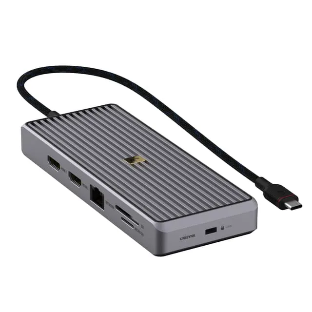 Unisynk 12-portars 8K 100W USB-C hubb (grå)