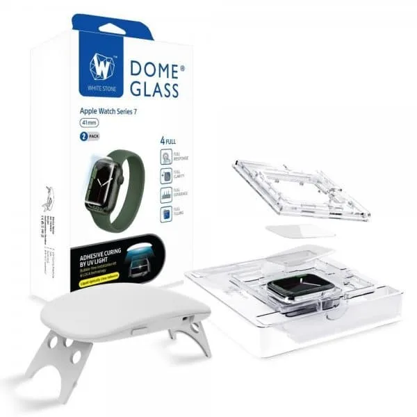 Whitestone Dome skärmskydd till Apple Watch 41 mm, 2-pack