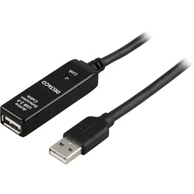 DELTACO USB2-EX5M USB-förlängningskabel, aktiv, USB 2.0, 5 m