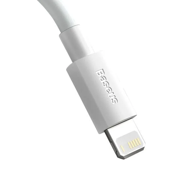 Baseus Simple Wisdom USB-C till Lightning-kabel 1,5 m vit 2-pack