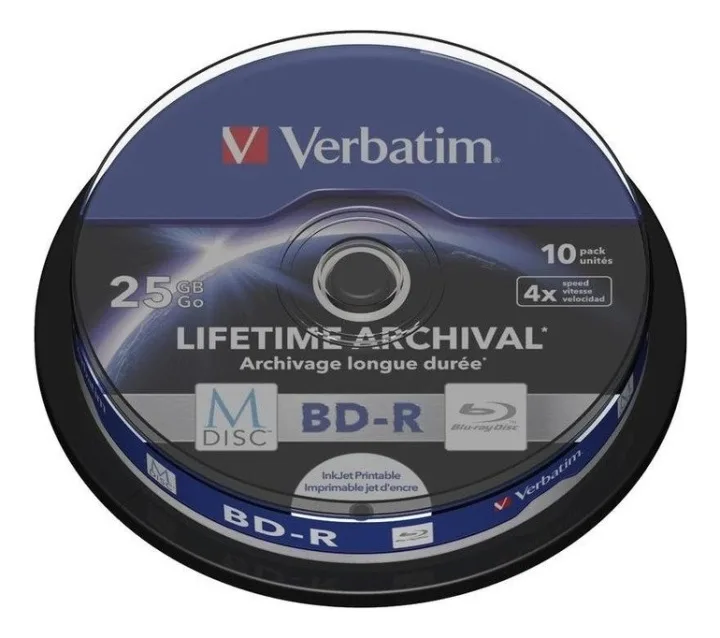 Verbatim M-Disc BD-R 25 GB, 10-pack spindel