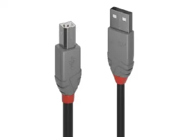 Lindy 36670 USB-kabel USB 2.0 0,2 m USB A USB B Sort, Grå