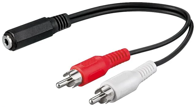 Adapter för ljudkabel 3,5 mm uttag till RCA-plugg