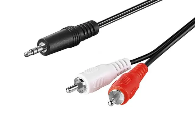 goobay - Ljudkabel - mini-phone stereo 3.5 mm hane till RCA x 2 hane - 1 m - skärmad - svart