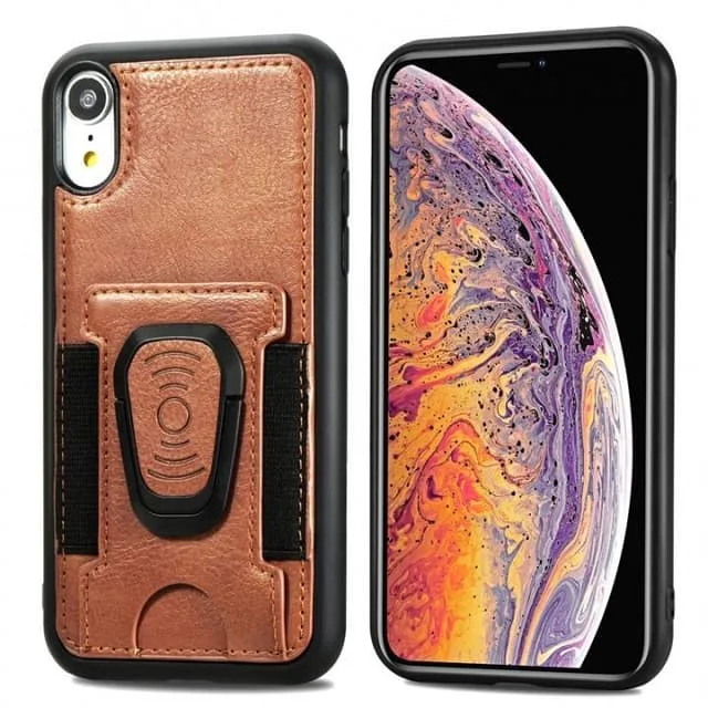 Mobilskal med ringhållare till iPhone 12 mini, Brun