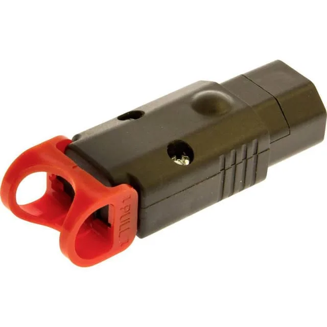 Kash PA130100BK IEC-kontakt, hane rak, svart