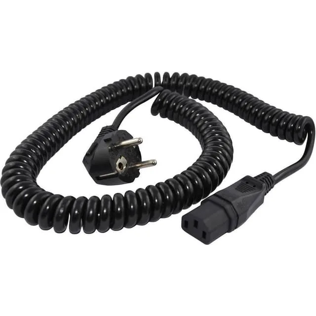 HAWA R6504 IEC Anslutningskabel Svart 3.8 m Spiralkabel
