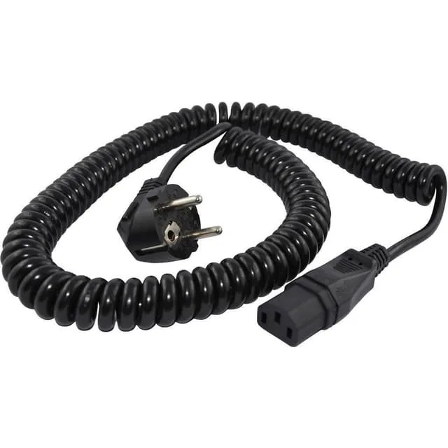 HAWA R6503 IEC Anslutningskabel Svart 2.3 m Spiralkabel