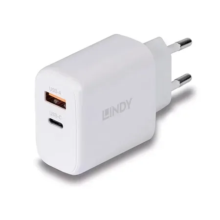 Lindy 73428 USB-laddare typ A+C GaN 65 W