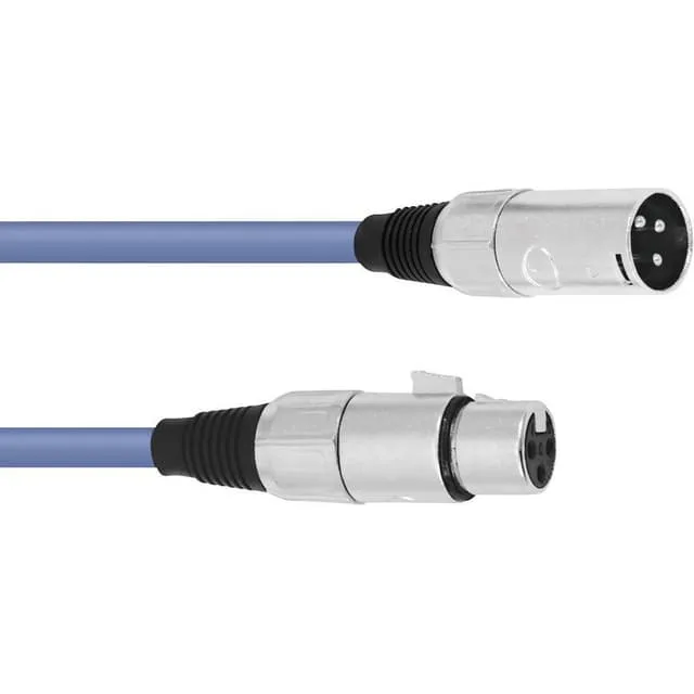 Omnitronic 3022010L, XLR (3-pin), Hankoppling, XLR (3-pin), Honkoppling, 3 m, Blå