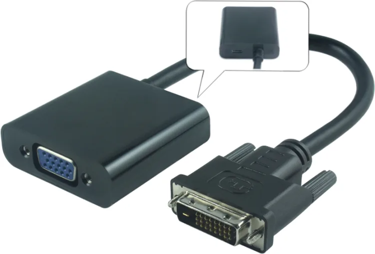 MicroConnect adapter DVI-D hane till VGA hona, 0,25 m, svart