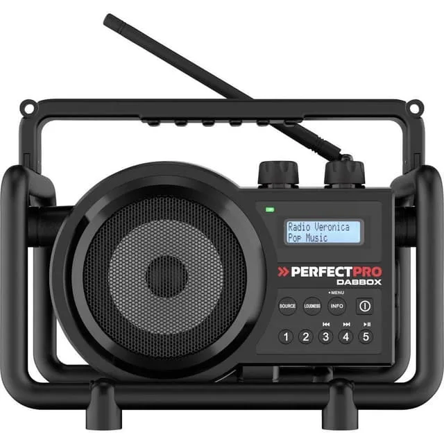 Byggarbetsradio PerfectPro DABBOX DAB+, FM Stötsäker Svart