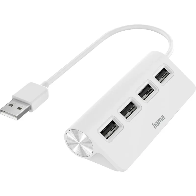 Hama 00200120 USB-hubb 4 Port USB-A USB 2.0 480 MBit/s Vit