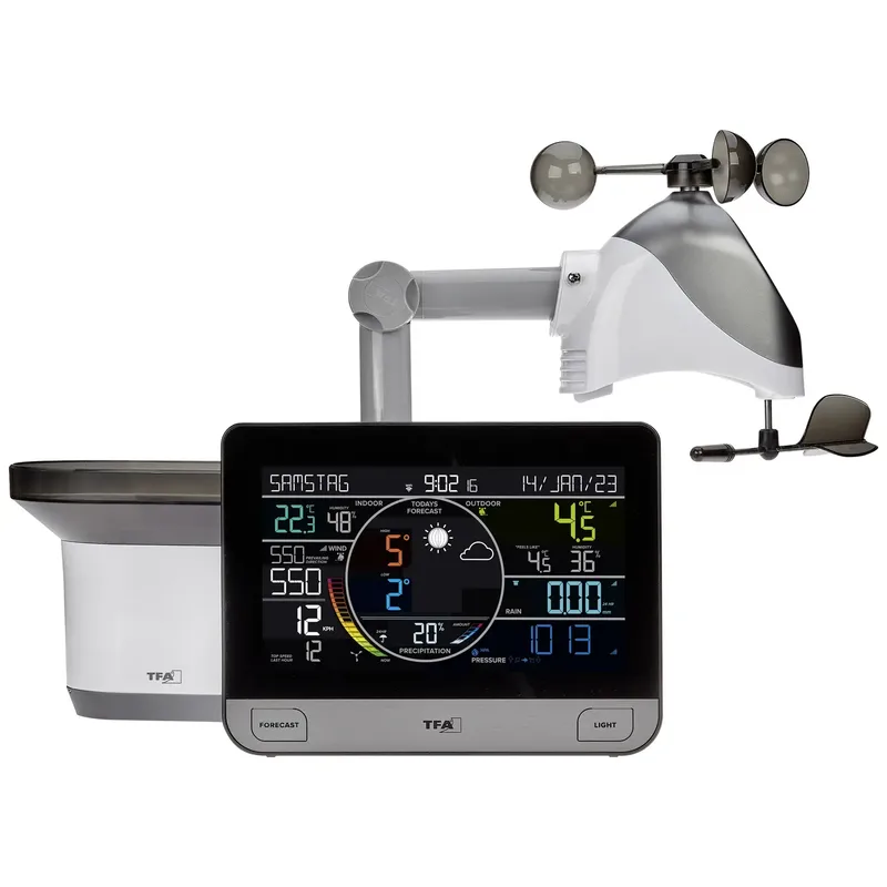 TFA Dostmann WLAN View Pro 35.8003.01 WiFi-väderstation Prognos för Med WiFi 7 dagar Antal max. sensorer 4