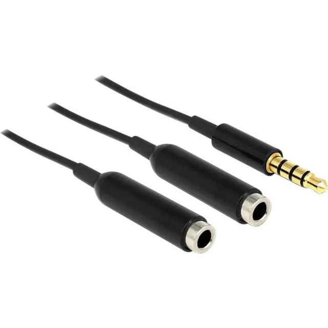 ljudkabel 0,25 m 3,5mm 2 x 3.5mm Svart