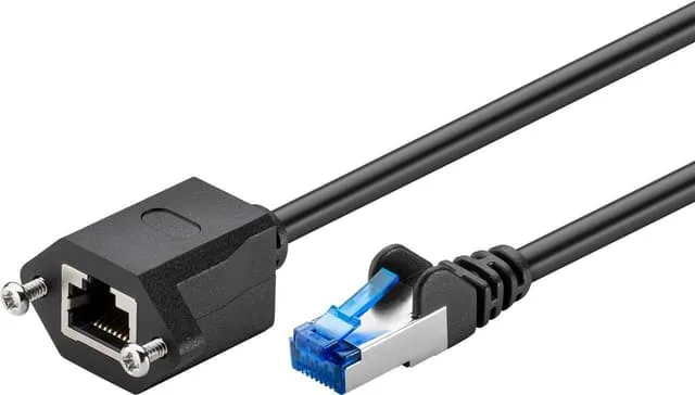 CAT 6A förlängningskabel, S/FTP (PiMF), svart