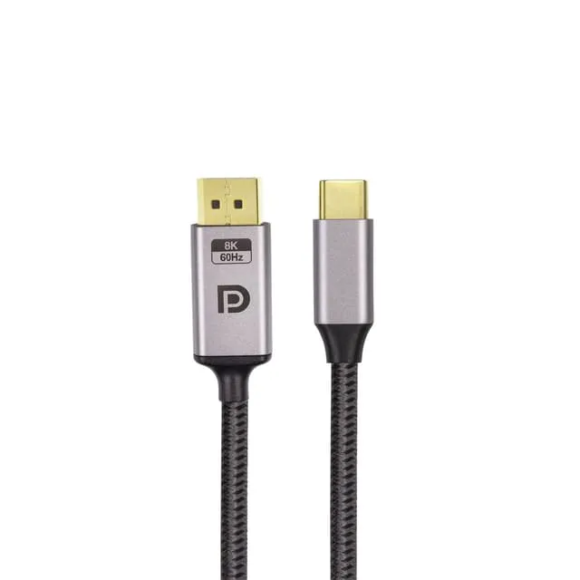 NÖRDIC 50cm USBC to DP 1.4 kabel 8K30Hz 4K120Hz 32,4Gbps