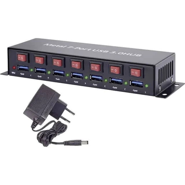 Renkforce 7 Port USB-Hub 3.0 Metallhölje
