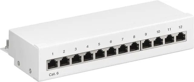 Goobay CAT 6 mini-/skrivbordskopplingspanel, 12 portar (1 HE)