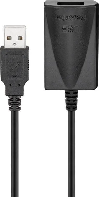 Goobay Aktiv USB-förlängningskabel, 5 m, svart