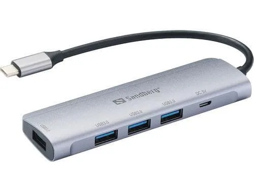 USB-C to 4 x USB 3.0 Hub SAVER, Silver