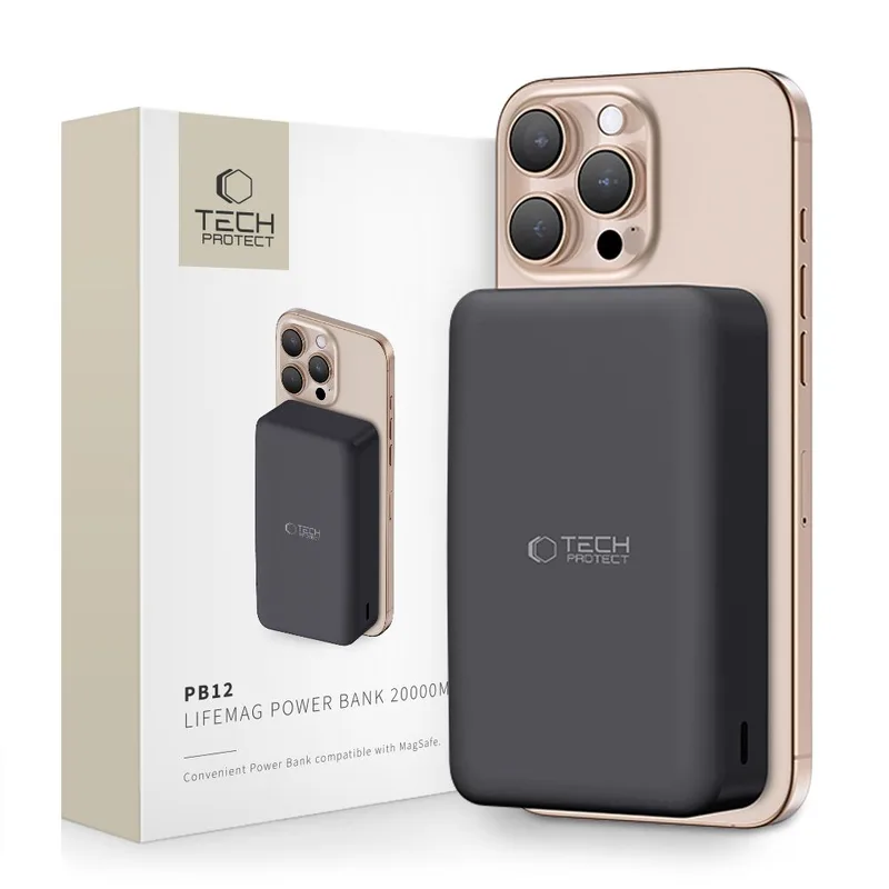 Tech-Protect PB12 Lifemag Magsafe Powerbank 20000mAh svart