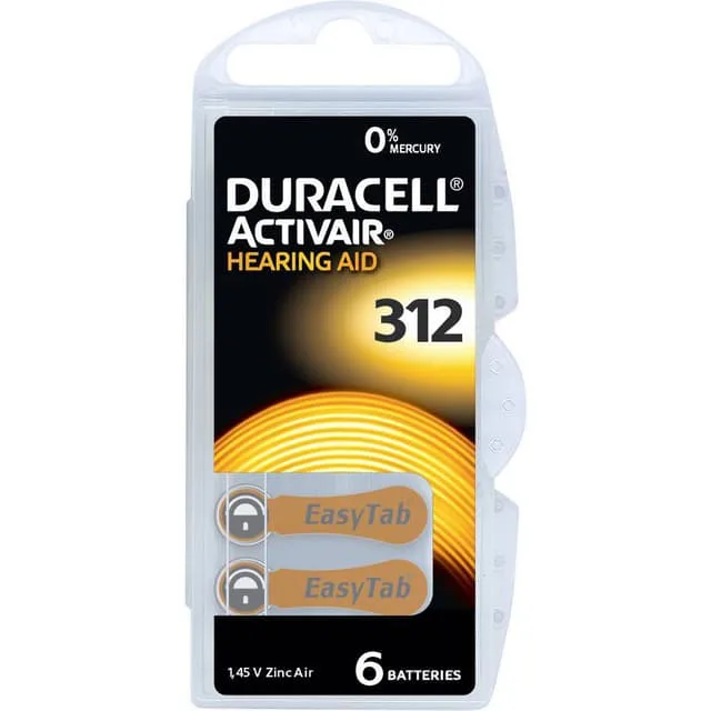 Duracell Activair 312 Hörapparatbatterier ZA 312