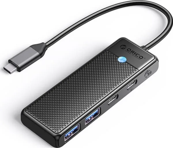 Orico USB-C-hubb PAPW2AC-C3-015-BK-EP 2x USB-A, 2x USB-C, PD 100W