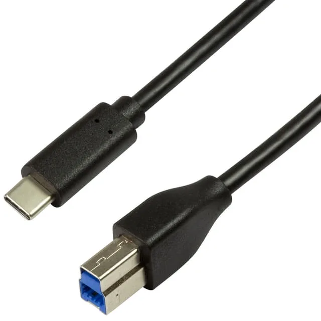 LogiLink USB-C till USB-B 3.0 Kabel 2m Svart