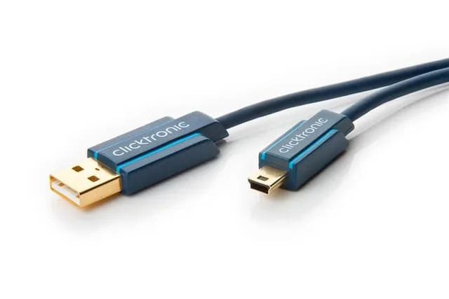 ClickTronic Adapterkabel från USB A till USB Mini B 2.0 Premiumkabel