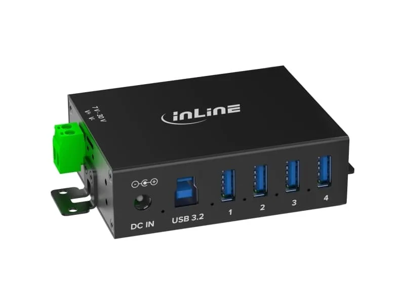 InLine 35396A USB 3.2 Gen 1 Type-B till Type-A-kabel, svart, aluminium